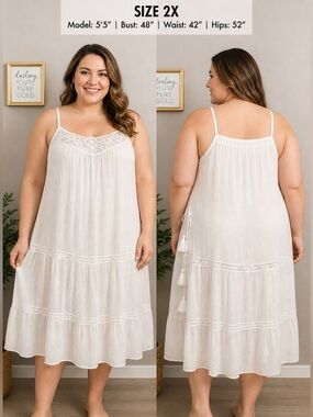 Wallflower Rayon Gauze Style Spaghetti Strap Dress NWT 2X